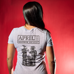 Women's Grey V-Neck T-Shirt - April One Bourbon