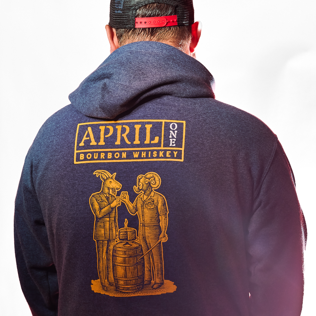 Unisex Heather Navy Blue Hoodie - April One Bourbon