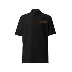 Polo Shirt - Black, Gold Embroidery Logo - April One Bourbon