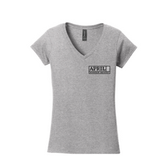 Women's Grey V-Neck T-Shirt - April One Bourbon