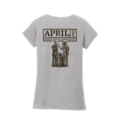 Women's Grey V-Neck T-Shirt - April One Bourbon